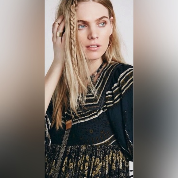 ♥️ NWT Free People Printed Bohemian Mini Dress - Picture 5 of 12